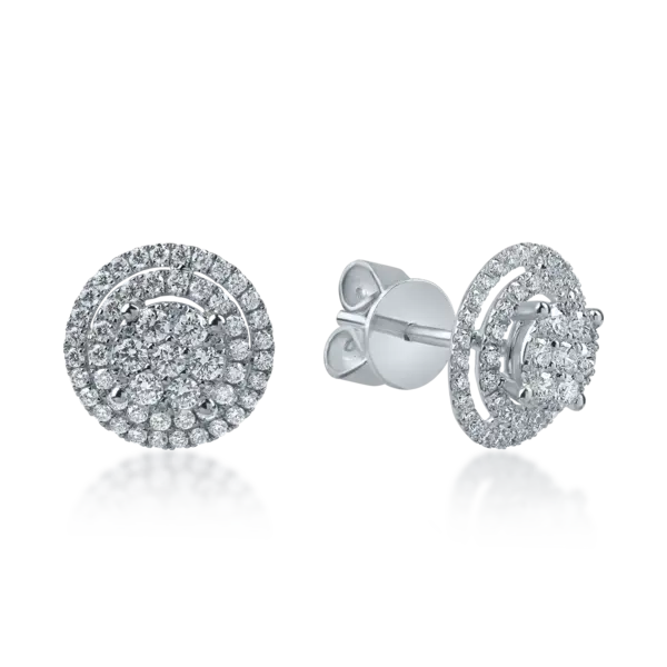 Cercei din aur alb cu diamante de 1ct