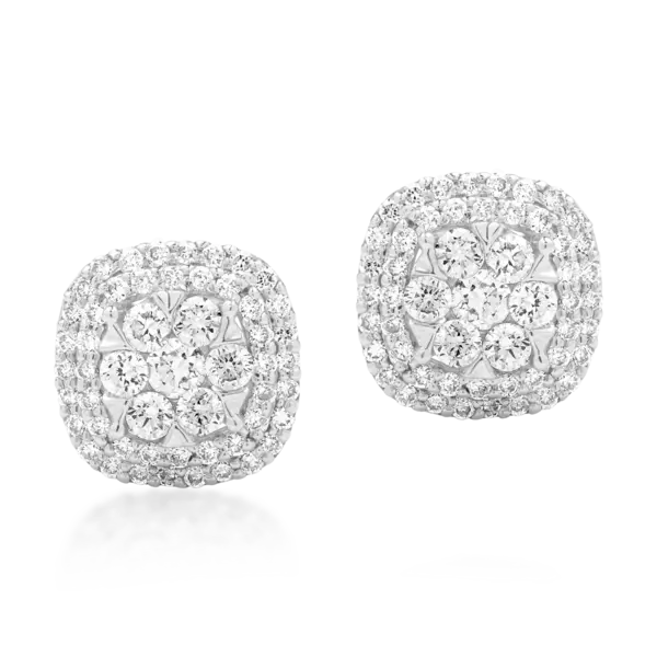 Cercei din aur alb cu diamante de 1ct