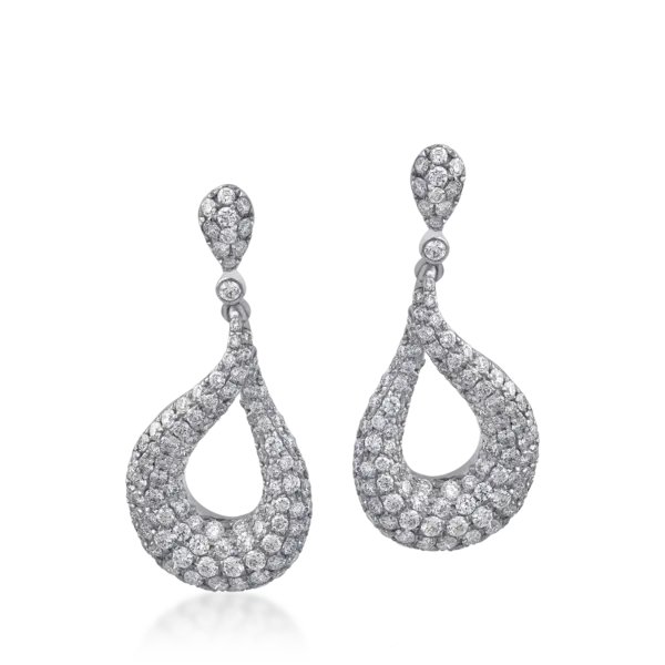 Cercei din aur alb cu diamante de 2.01ct