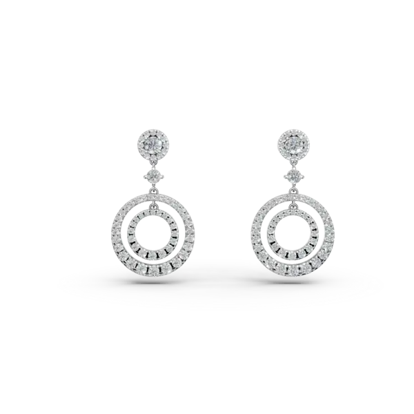 Cercei din aur alb cu diamante de 2.035ct