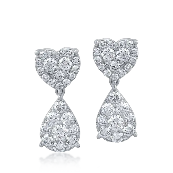 Cercei din aur alb cu diamante de 2.07ct