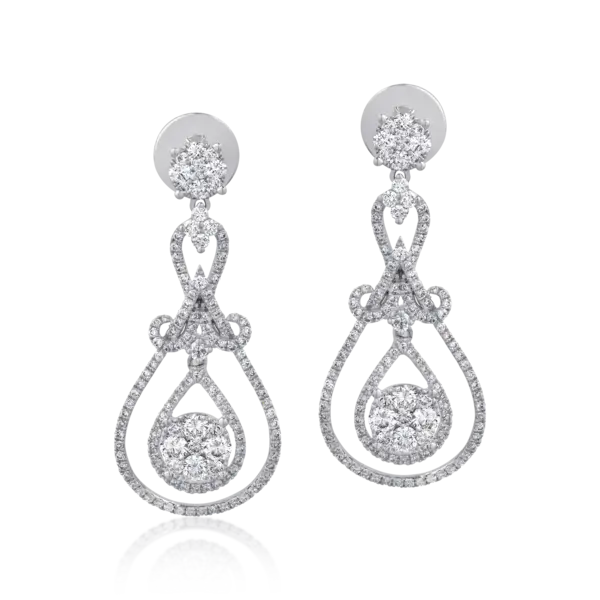 Cercei din aur alb cu diamante de 2.08ct
