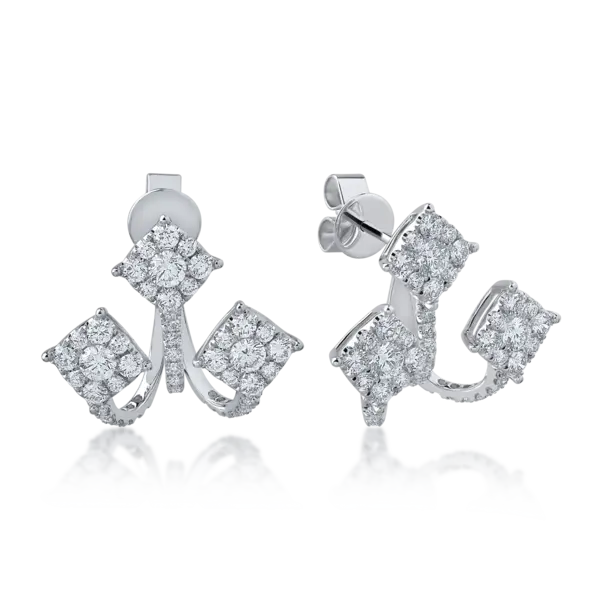 Cercei din aur alb cu diamante de 2.276ct