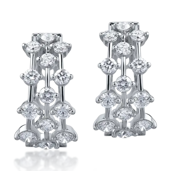 Cercei din aur alb cu diamante de 2.27ct