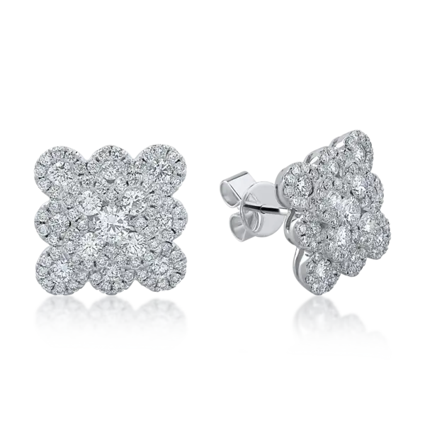 Cercei din aur alb cu diamante de 2.33ct
