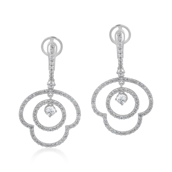 Cercei din aur alb cu diamante de 2.33ct