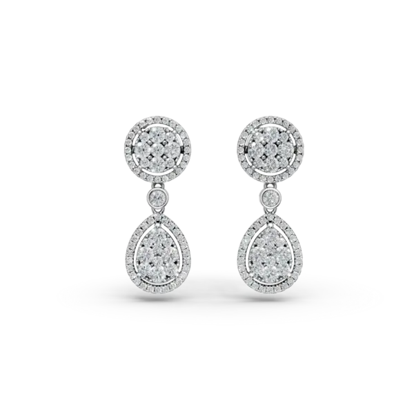 Cercei din aur alb cu diamante de 2.34ct