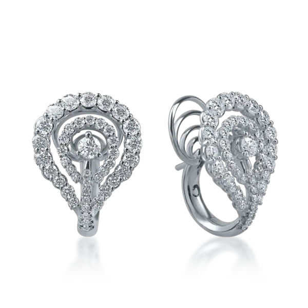 Cercei din aur alb cu diamante de 2.36ct