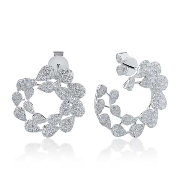 Cercei din aur alb cu diamante de 2.3ct