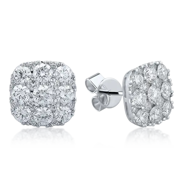 Cercei din aur alb cu diamante de 2.41ct