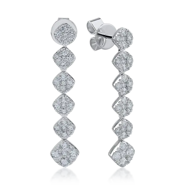 Cercei din aur alb cu diamante de 2.52ct