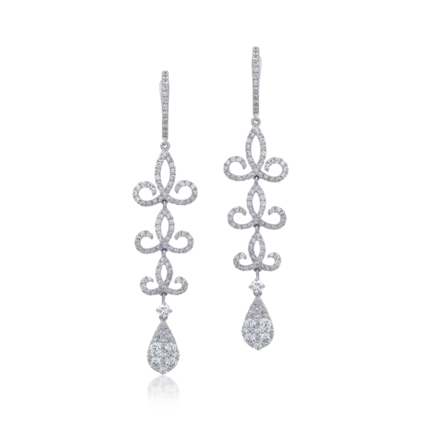 Cercei din aur alb cu diamante de 2.61ct