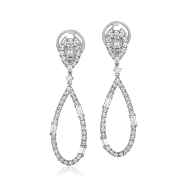 Cercei din aur alb cu diamante de 2.64ct