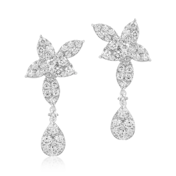 Cercei din aur alb cu diamante de 2.79ct