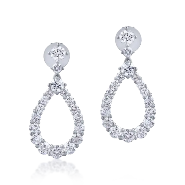 Cercei din aur alb cu diamante de 2.84ct