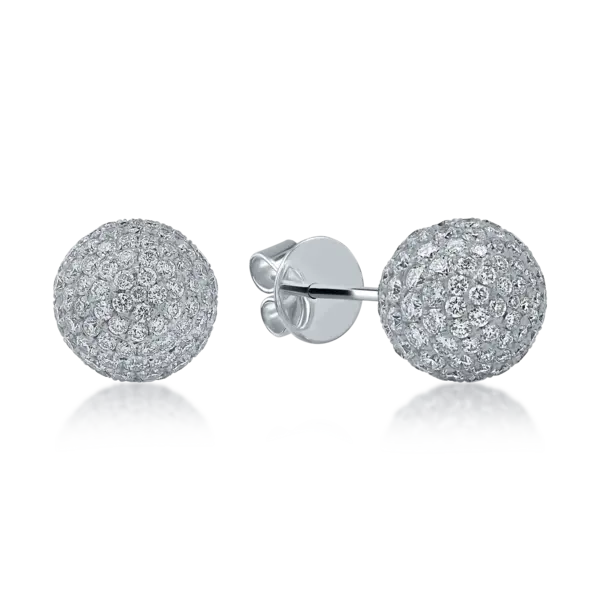 Cercei din aur alb cu diamante de 2.95ct