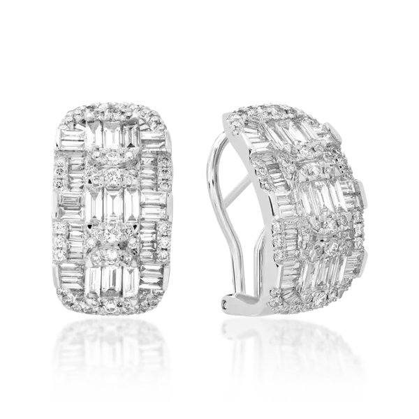 Cercei din aur alb cu diamante de 3.1ct