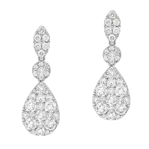 Cercei din aur alb cu diamante de 3.35ct