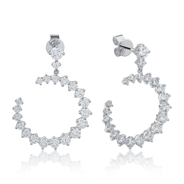 Cercei din aur alb cu diamante de 3.46ct