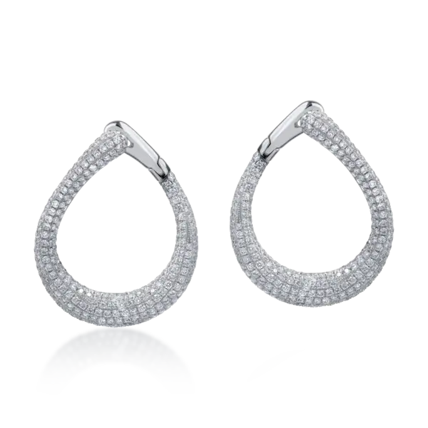 Cercei din aur alb cu diamante de 3.58ct