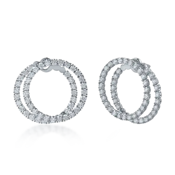Cercei din aur alb cu diamante de 3.6ct