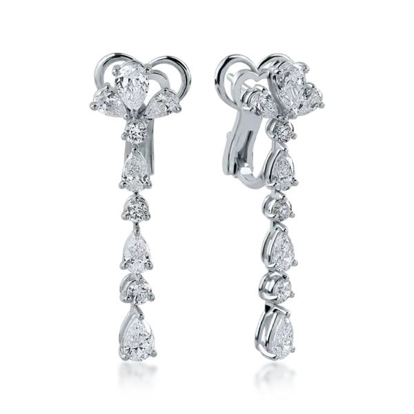 Cercei din aur alb cu diamante de 3.75ct