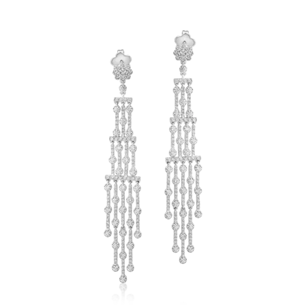 Cercei din aur alb cu diamante de 3.92ct