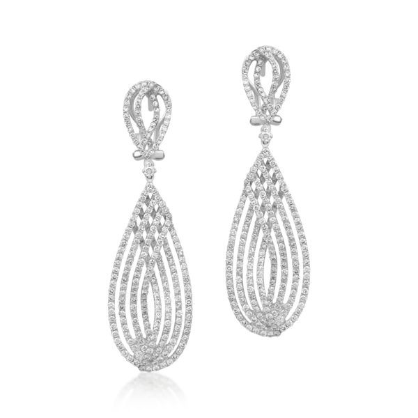 Cercei din aur alb cu diamante de 3.98ct