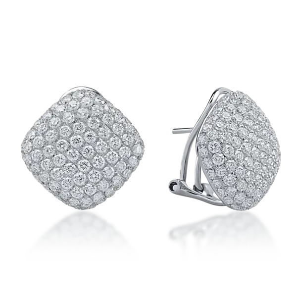 Cercei din aur alb cu diamante de 4.43ct