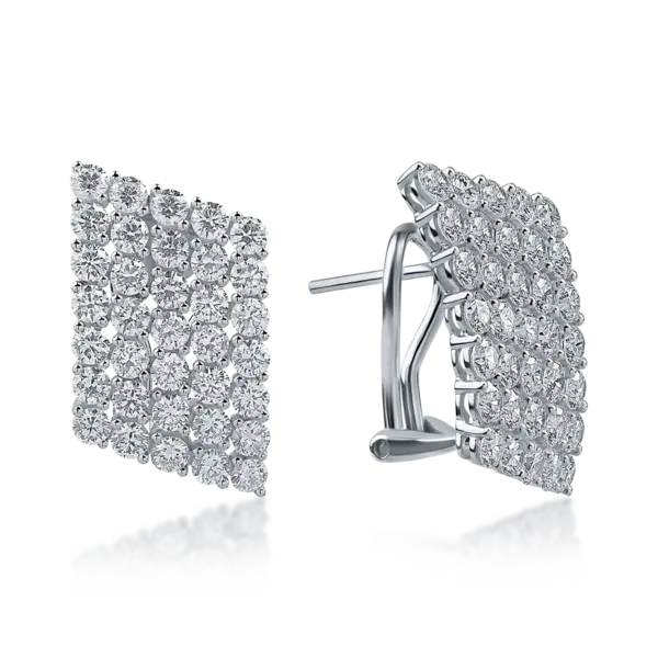 Cercei din aur alb cu diamante de 4.62ct