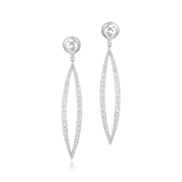 Cercei din aur alb cu diamante de 5.88ct