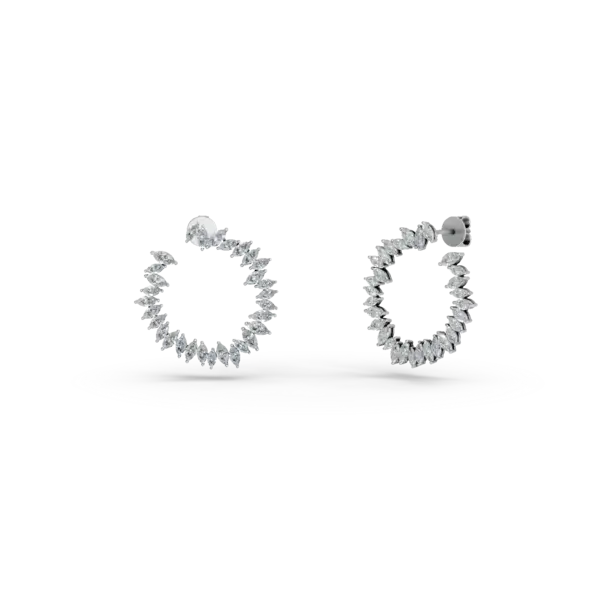 Cercei din aur alb cu diamante marquise de 4.8ct