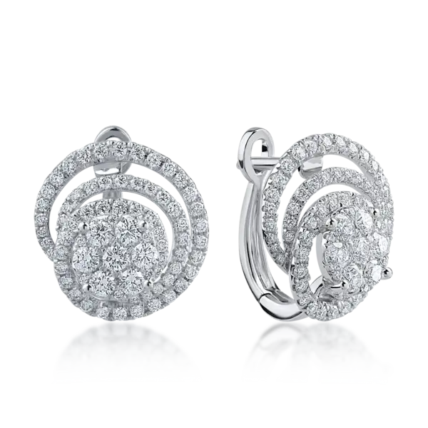 Cercei din aur alb cu diamante microsetting de 0.9ct