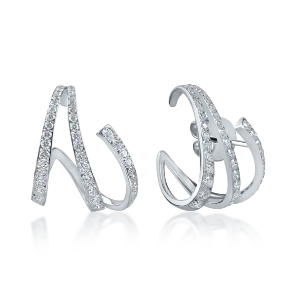 Cercei din aur alb cu diamante microsetting de 1.33ct