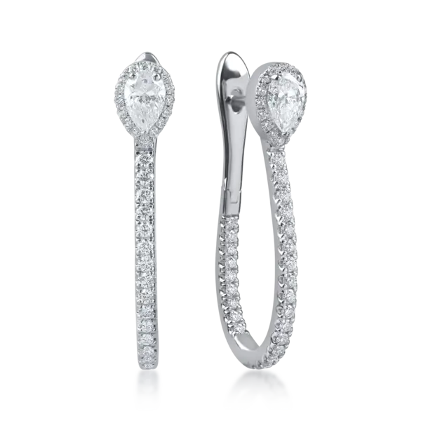 Cercei din aur alb cu diamante microsetting de 1.4ct