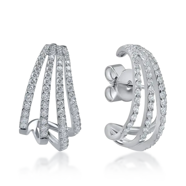 Cercei din aur alb cu diamante microsetting de 1.84ct