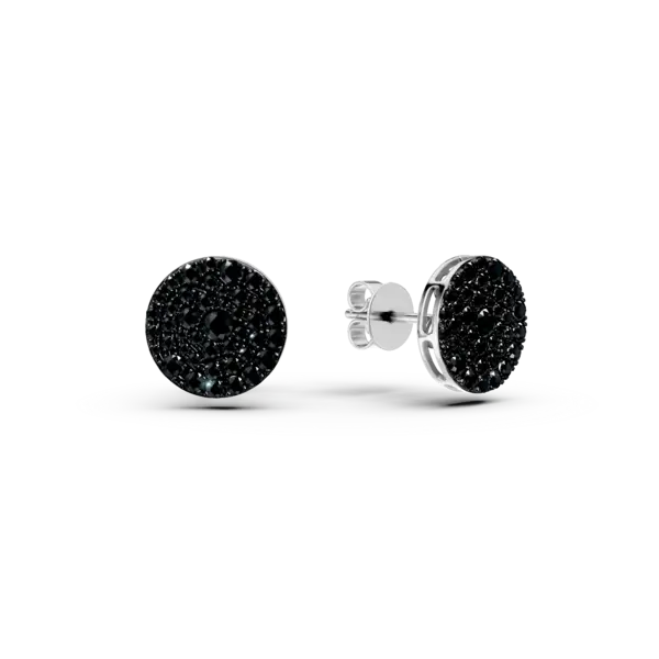 Cercei din aur alb cu diamante negre de 0.91ct