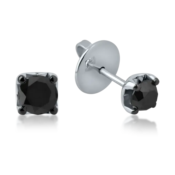 Cercei din aur alb cu diamante negre de 1.36ct