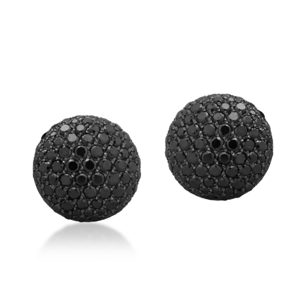 Cercei din aur alb cu diamante negre de 2.42ct