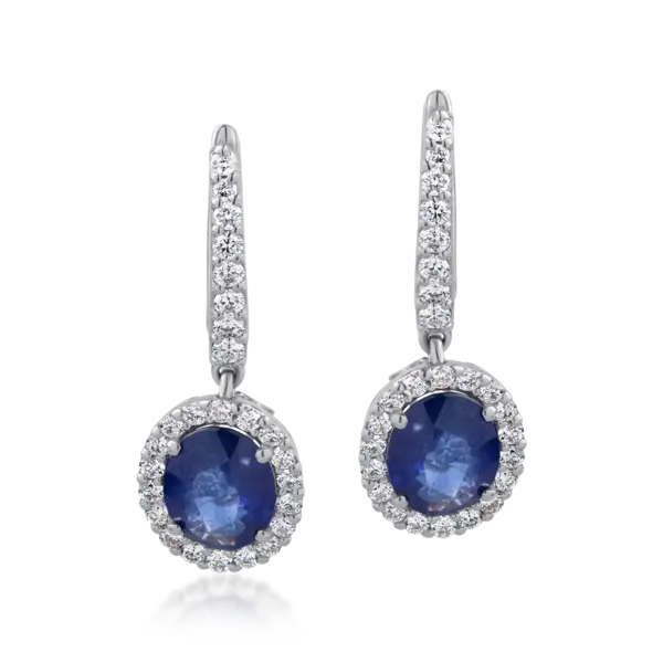 Cercei din aur alb cu pietre pretioase de 4.26ct