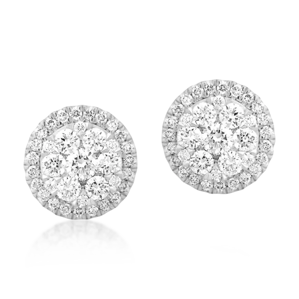 Cercei din aur alb-roz cu diamante de 0.661ct