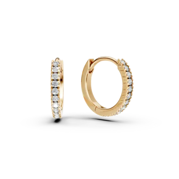 Cercei din aur galben cu diamante de 0.08ct