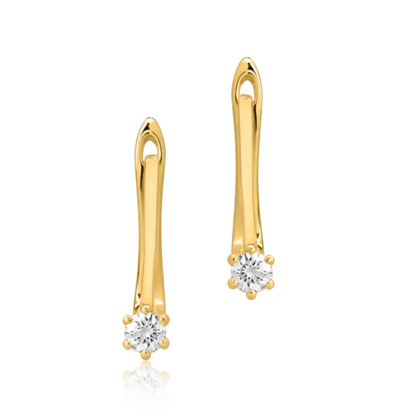Cercei din aur galben cu diamante de 0.15ct