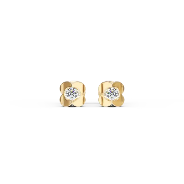 Cercei din aur galben cu diamante de 0.1ct