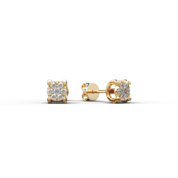 Cercei din aur galben cu diamante de 0.1ct