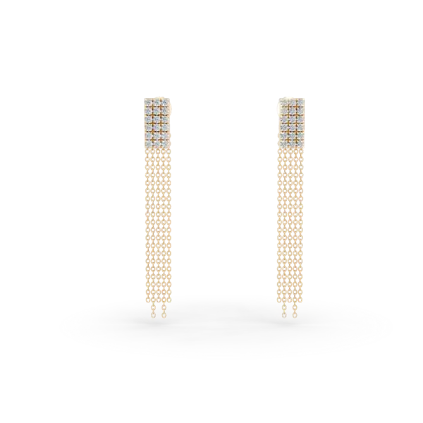 Cercei din aur galben cu diamante de 0.22ct