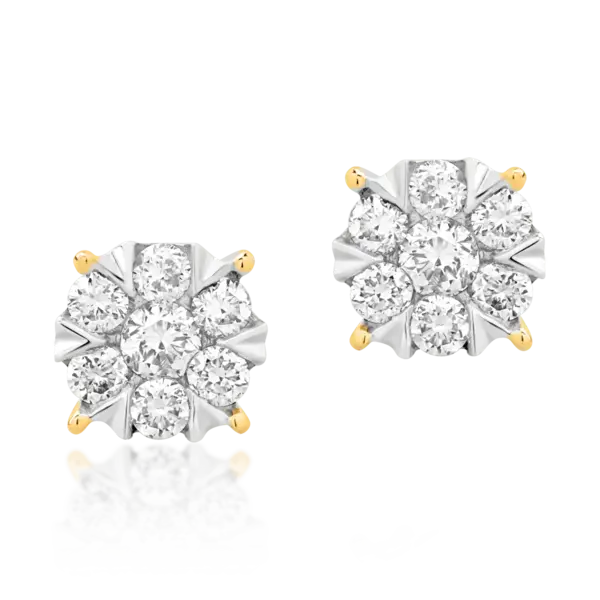 Cercei din aur galben cu diamante de 0.25ct