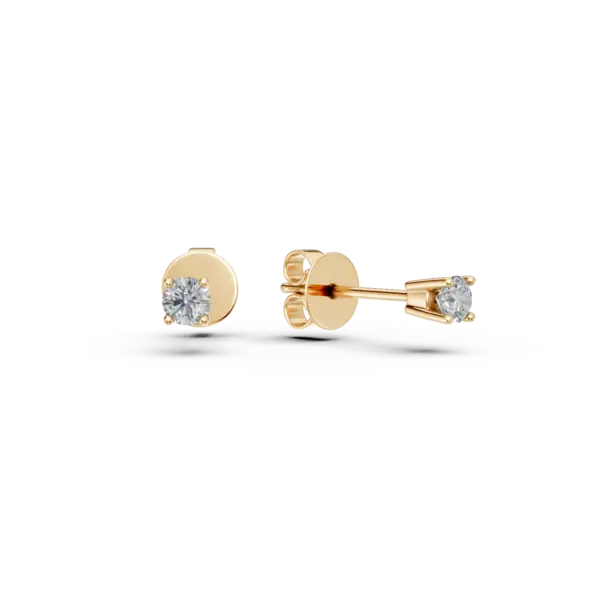 Cercei din aur galben cu diamante de 0.2ct