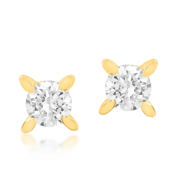 Cercei din aur galben cu diamante de 0.2ct