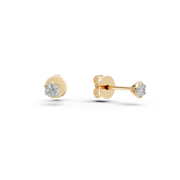 Cercei din aur galben cu diamante de 0.2ct